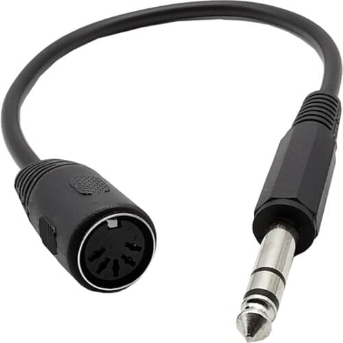 MIDI CABLE,5-Pin Din Female to Monoprice 6.35mm (1/4 Inch) Male TRS Stereo Audio Extension Cable