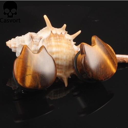 Casvort Stone Ear Gauges Plugs Tunnels Stretcher Flesh Earrings Piercing Body Jewelry Expander Fashion Gift Women Men 2PCS/Lot