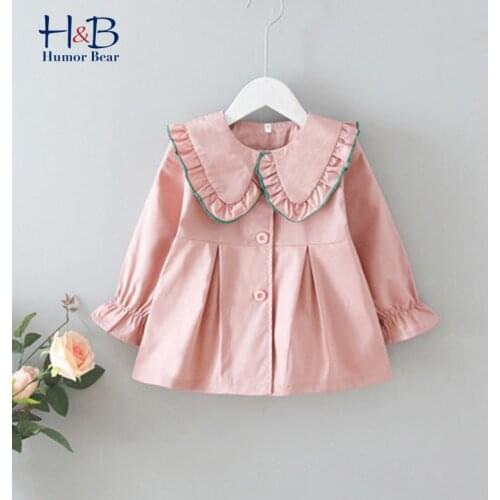 Humor Bear 2020 Autumn Children Winter Ruff Sleeve Lapel Collar Coat OutwearToddler Kid Jacket For 1-5Y