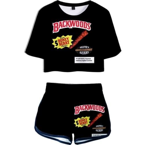 New 2 Piece Set BACKWOODS 3d T Shirt Sets Streetwear Tops girls Sexy Shorts Sportswear Summer Short Pants / Dress Skirt Suit
