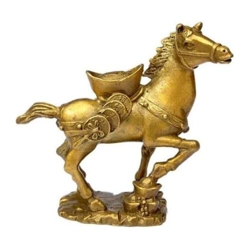 New Collectibles Brass money Horse Statues 10cm