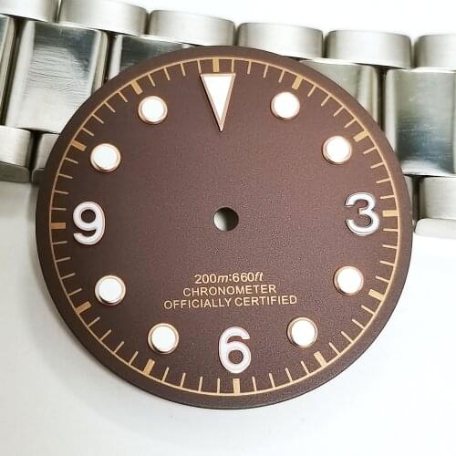 New Watch Parts 30.5MM Green Luminous Dial Fit NH35 Automatic Movement