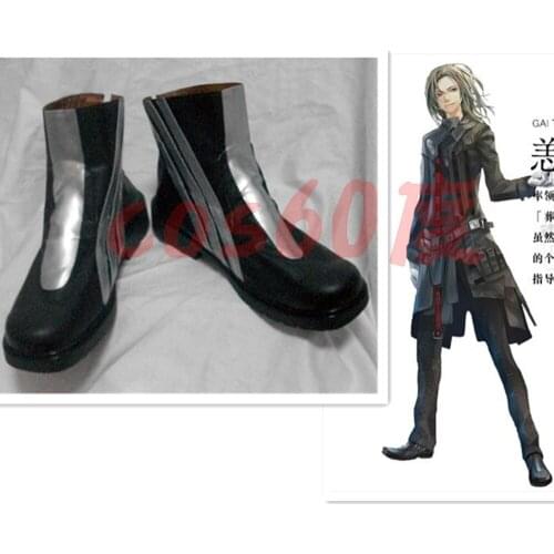 Guilty Crown Tsutsugami Gai Black flats Cosplay shoes boots S008