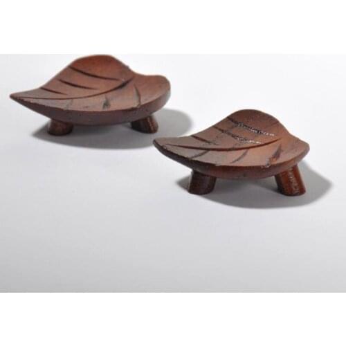 Japanese StyleWood Stand Holder Leaf Shape Chopsticks Rest Rack Art Craft Chopsticks Holder F20173863