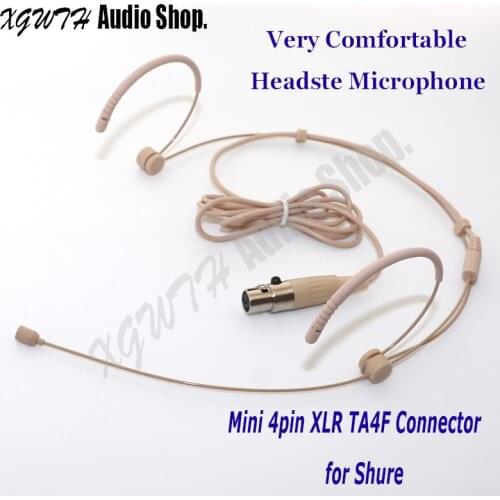 Professional Cardioid Headworn Condenser Mic Headset Microphone Mini XLR 4Pin Microfone For Shure Wireless System Transmitter