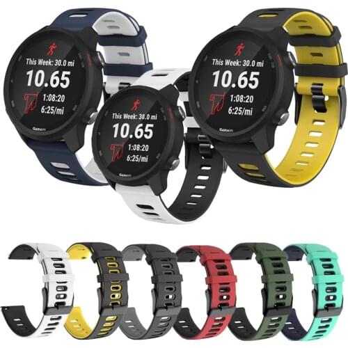22 20mm Silicone Watchband Strap for Garmin Forerunner 245 245M 645 Vivoactive 3 4 Bracelet Smart Watch Band Sport Wristband