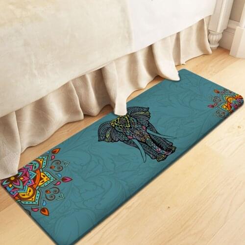 Luxury Modern Minimalist Abstract Living Room Bedroom Warm Carpet Mat Mandala Style Deep Rug Non-Slip Home Rug Decor Blue Floor