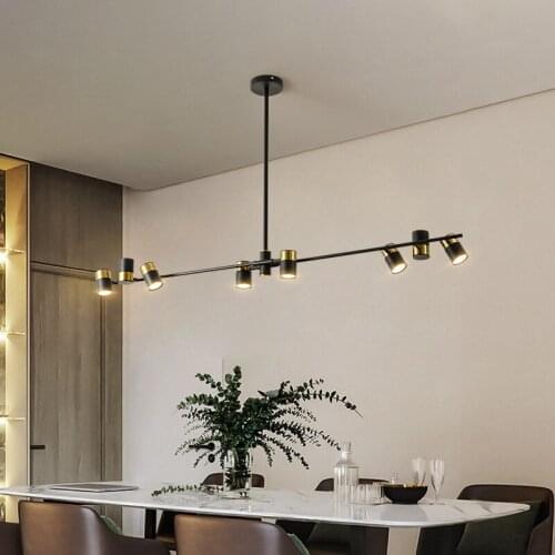 LED Chandelier lighting Nordic Black / White Office Pendant lamps living room home Hanging lights dining room Modern Bar Luminai