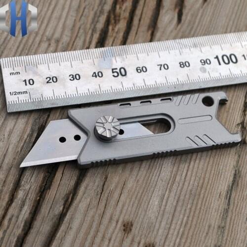 EDC Titanium Alloy Utility Knife Opener Outdoor Tool Paper Cutter Portable Pocket Knife