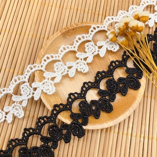 Water-Soluble Lace Trim 2.5cm Wide Floral And Leaves Ribbon DIY Lolita Dress Decoration Sewing Accessoires