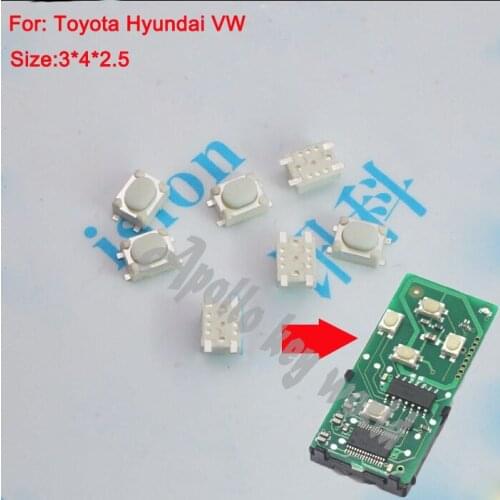 High Quality SMD Micro Switch Tactile Push Button For Toyota Hyundai VW Remote Key (3*4*2.5mm) 100PCS/lot