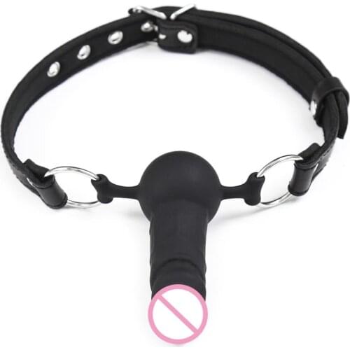Adult Games Strapon Dildo Head Strap on Sex Toys for Couples Silicone Dildos Bandage Realistic Penis Mouth Gag strap on dildos
