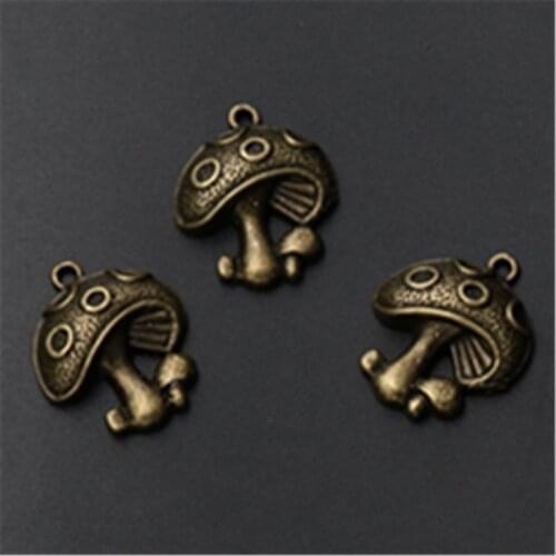 WKOUD 8pcs Wild Mushroom Charm Alloy Pendants For Earrings Necklace DIY Retro Jewelry Making A871