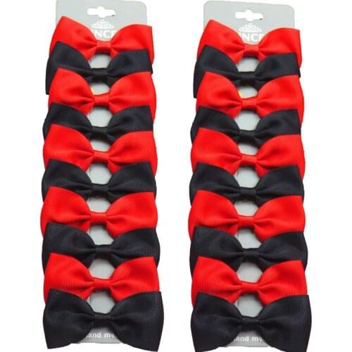 20PCS/Lot Lovely Black and Red Hairpins Grosgrain Ribbon Bows Clips 2020 Korean Creativity Hair Accessories For Baby Girls NEW