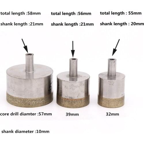 10mm shank Sintered Diamond Core Drill Bit for drilling stone ceramics glass