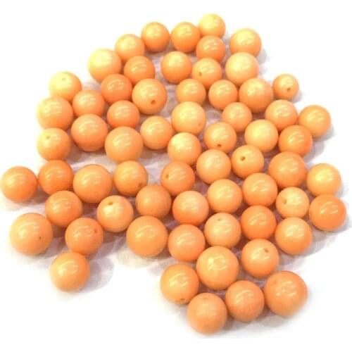 10pcs/lot Natural Spherical Shape Coral Bead Orange Loose Bead for Making Jewelry Necklace Bracelet Accessories Hole 0.8MM