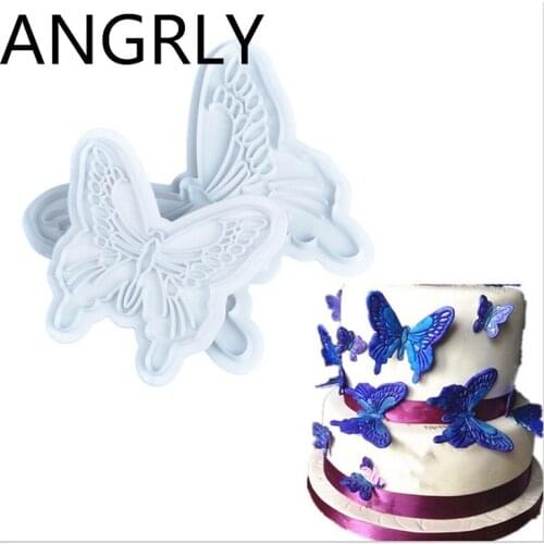 ANGRLY Hot Sale Butterfly Cake Fondant Decorating Sugarcraft Cookie Cutters Tool Mold Kitchen Accessories Mold Valentines Day