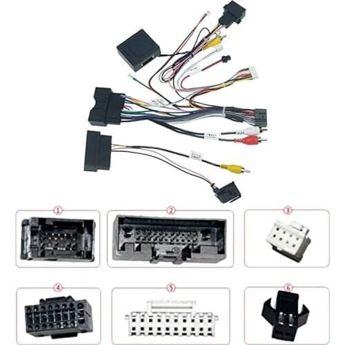 Car Audio 16PIN Power Cord Adapter Audio Harness with Canbus Box for Ford Kuga Focus Edge Explorer 2012-2019