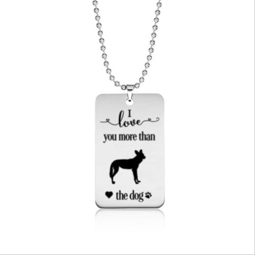 Stainless steel love tag I love you more than the Wild dog necklace---2 styles free choice---Drop shipping