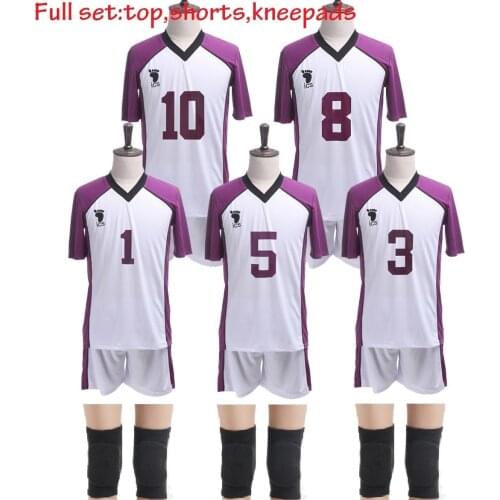 Haikyuu Season 3 Cosplay Jersey Shiratorizawa Academy Uniforms Wakatoshi Ushijima Eita Semi Satori Tendo Sportwear Costume Sets