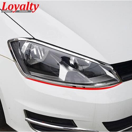 Loyalty for Volkswagen VW Golf 7 MK7 2013 2014 2015 ABS Chrome Front Headlights Eyebrow Lamp Trim Cover Car Accessories