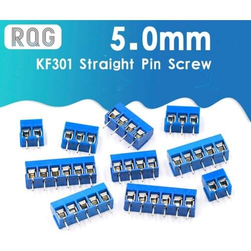 KF301-2P 3P 4P 5P 6P 7P 8P 9P 10P Pitch 5.0mm Straight Pin Screw PCB Terminal Block Connector