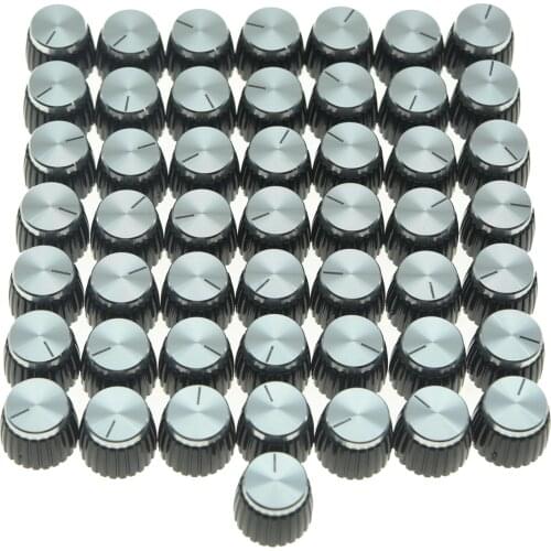 Pack of 50 Guitar Amplifier Knobs Black/Silver Cap fits Marshall AMP Amplifiers