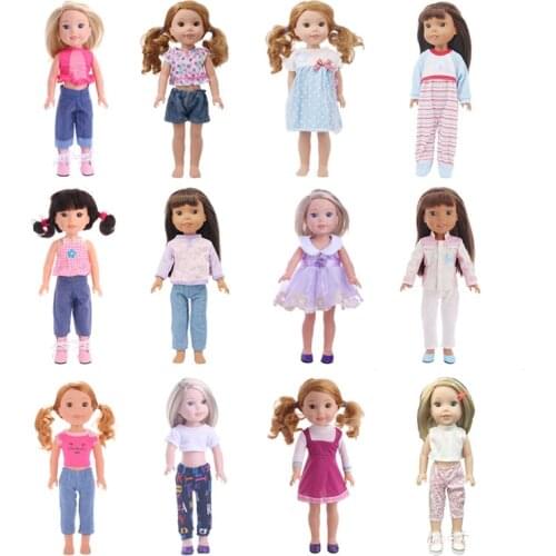 12 Colors Choose 1=14.5 Inch Wellie Wishers Doll Reborn Baby Doll Toy Dress Clothes/ Only Sell Clothes For Generation Girl`s Toy