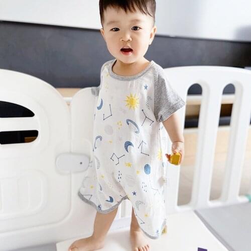 Summer Girls Nightgowns Pajamas Kids Short sleeved Nightdress Cotton Child Baby Sleeping Dress Girl Nightwear Dressing Gown