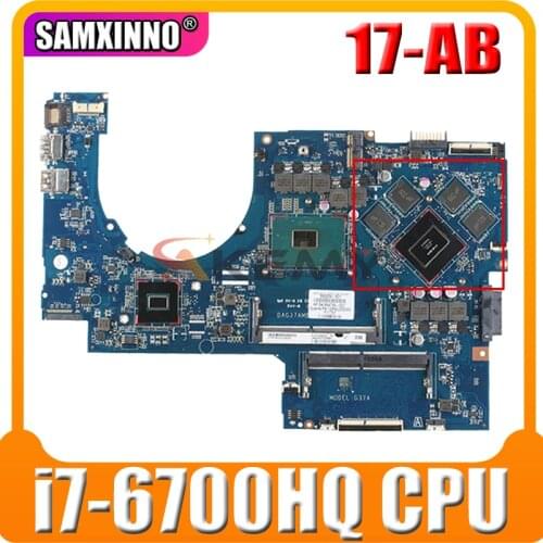 For HP 17-AB 17-W Series Laptop Motherboard 857388-601 857388-501 With SR2FQ i7-6700HQ CPU DAG37AMB8D0 MB 100% Tested Fast Ship