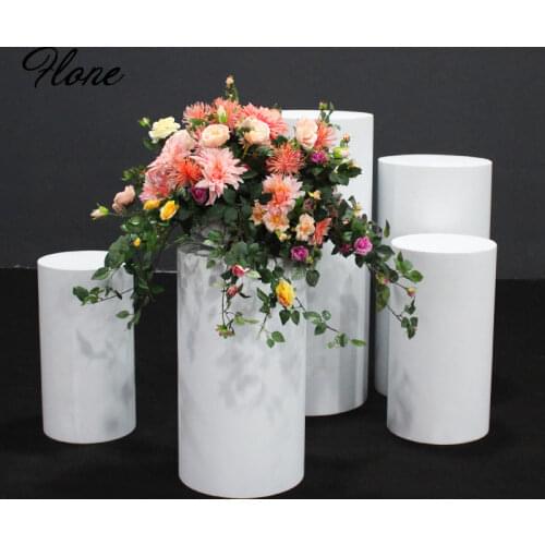 Metal Pedestal Wedding Pillars Columns Cylinder Ceremany Decoration Round Backdrop Stand Iron Cake Flower Table
