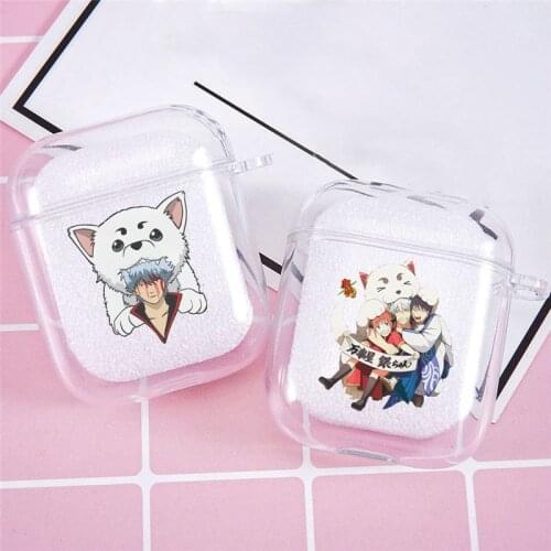 Cute Japan Anime GINTAMA Earphone Case for Apple Airpods 1 2 Cover Wireless Bluetooth Headphone Protective Cover Soft Clear Case