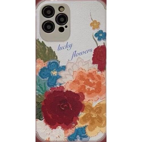 Retro sweet oil painting peony flowers art japanese Phone Case For iPhone 12 11 Pro Max Xr Xs Max 7 8 Plus 7Plus case Cute Cover
