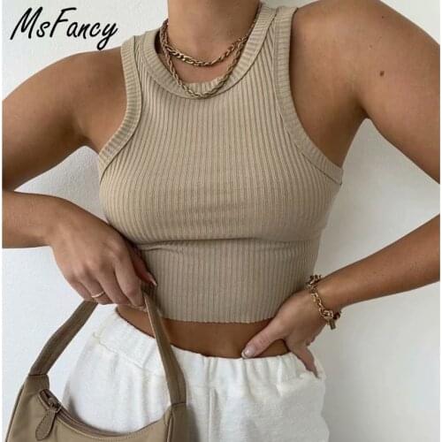 MsFancy Women's Cropped Tank Tops