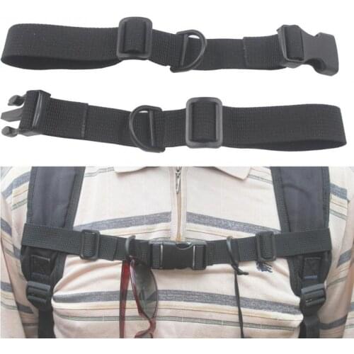 Chest Strap Harness Buckled Black Nylon With Whistle Adjustable Anti Slip Shoulder Bag Rope Backpack Accessories Outdoor Sports