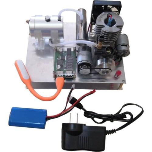 Single Cylinder 2-Stroke Air-Cooled Gasoline /Methanol Engine Generator Model Toy (One-Key Electric Start, Finished Product)