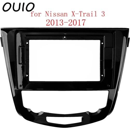 OUIO 10.1 inch car dashboard Double Din DVD frame decoration kit dashboard panel suitable for Nissan X-Trail 3 2013-2017 frame