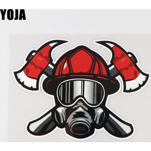 YOJA 15.6X11.3CM Personalized Fireman Pattern Decoration Vinyl Decal Car Sticker Fashion Cartoon 19A-0055