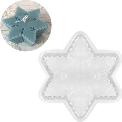 Snowflake Shaped Plastic Candle Mold Candle DIY Craft Mold Scented Candle Making Moulds Tool Soap Mold Cake Decoration Tools