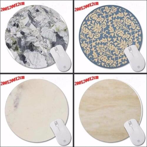 Mairuige Popular Gold Marble Design Round Mousepad Rubber Turquoise Real Marble Paint Mouse Pad Gaming Mice Mat Styles to choose