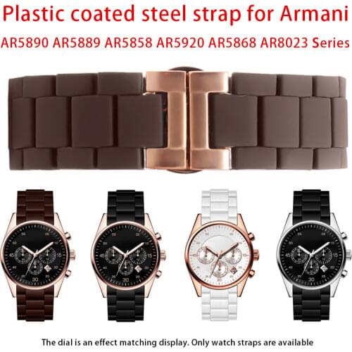 Silicone Rubber Watchband Steel In For AR5890 AR5889 AR5858 AR5920 AR5868 AR8023Man 23mm Woman 20mmWatch Band Bracelet