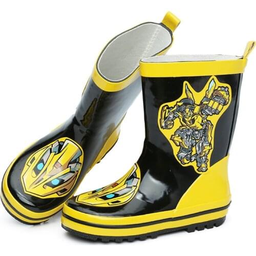 Pupils Cartoon Slippery Ssneakers Boys Waterproof Rubber Boots Yellow Diamond Girls/Children/Kids Student Rain Boots