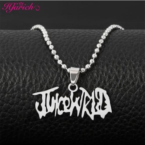 JUICE WRLD Pendant Necklace Beads Stainless Steel Necklace For Women Man Fans Gift Collares Mujer Gargantilha Collier Femme