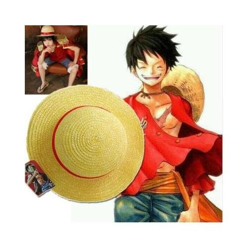 Binary anime straw hat sea thief Wang Lufei cos cartoon hat summer sun shading yellow basin cap