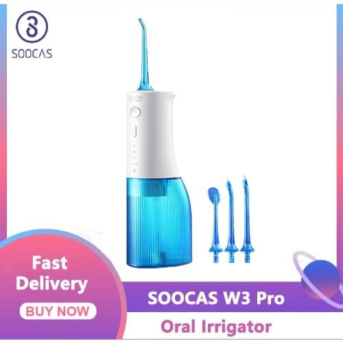 SOOCAS W3 Pro Water Flosser Dental Oral Irrigator Tips Type-c Rechargeable Cleaner 7-modes Water Tank Removeable 4 Type Nozzle
