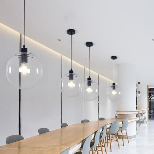 Modern Bubble Glass Ball Pendant Lamp Dining Room Bedroom Living Room Lighting Pendant Light Kitchen Hanging Lamp Home Decor Bar
