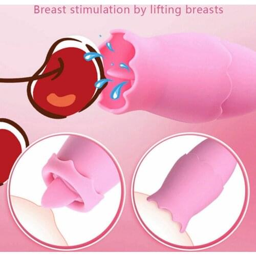 Clitoris Stimulator Sex Toy for Female Sex Vibrator Nipple Massage Lesbian Nipple Sucking Oral Sex Licking Tongue Vibrating