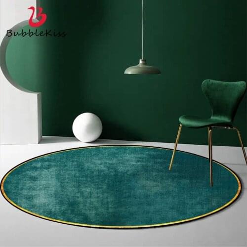 Bubble Kiss Retro Green Carpets For Living Room Kids Room Round Carpet Nordic Home Abstract Bedroom Decor Rug Bedside Area Rugs