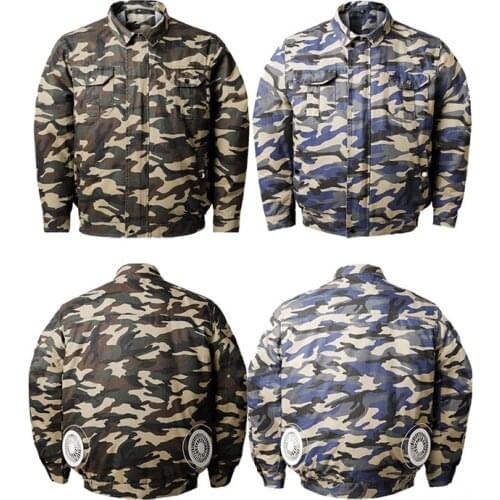 High Temperature Working Summer Air Conditioning Clothing Heatproof Cooling Fan Jacket Camouflage Sports Cooling Suit