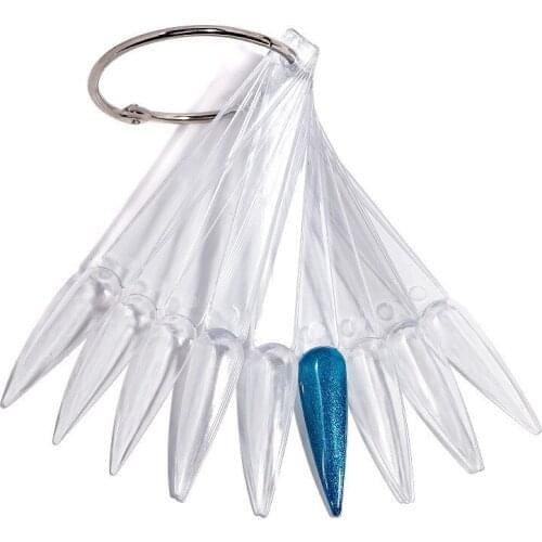 Fan Nail Art Tips Display Nature Clear Black Natural False Nails Gel Polish Practice Tools Card Manicure Useful